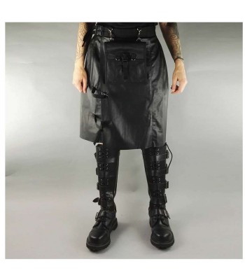 Black Gothic Biker Rock Star Steampunk Metal Scottish Kilt Skirt 